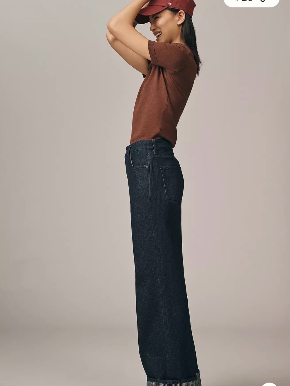 Anthropologie Pilcro High-Rise Wide-Leg Jeans in Dark Indigo - Picture 3 of 10